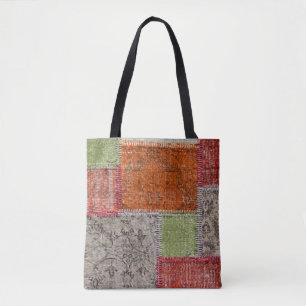 Tote Bag Tapis en Patchwork asiatique, Istanbul Détail