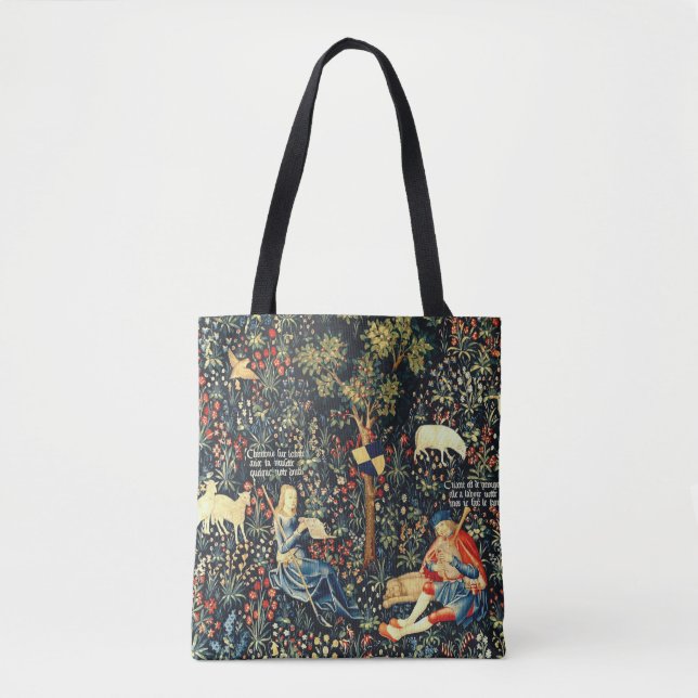Tote Bag Tapisserie de la Renaissance médiévale Bergers et  (Devant)