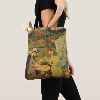Tote Bag Tapisserie religieuse vintage avec bébé Jésus-Chri