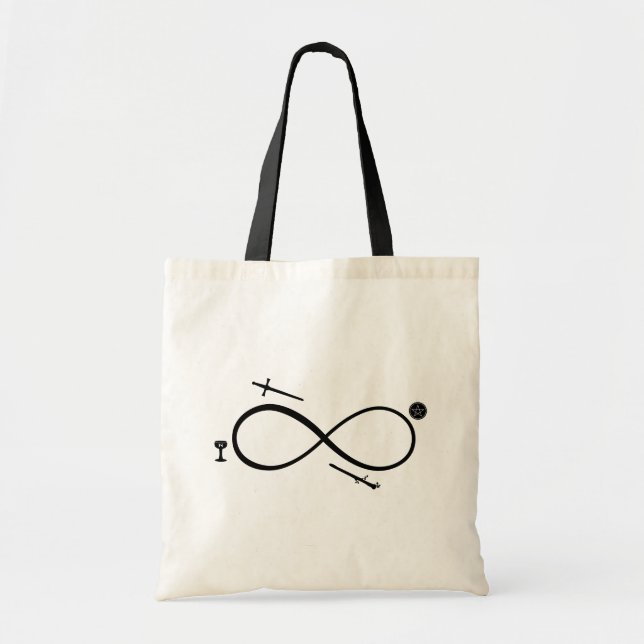 Tote Bag Tarot Lemniscate : Magicien & Éléments (Devant)