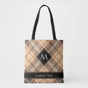 Tote Bag Tartan beige et Brown