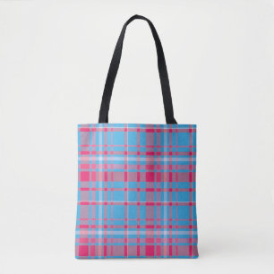 Tote Bag Tartan bleu et rouge