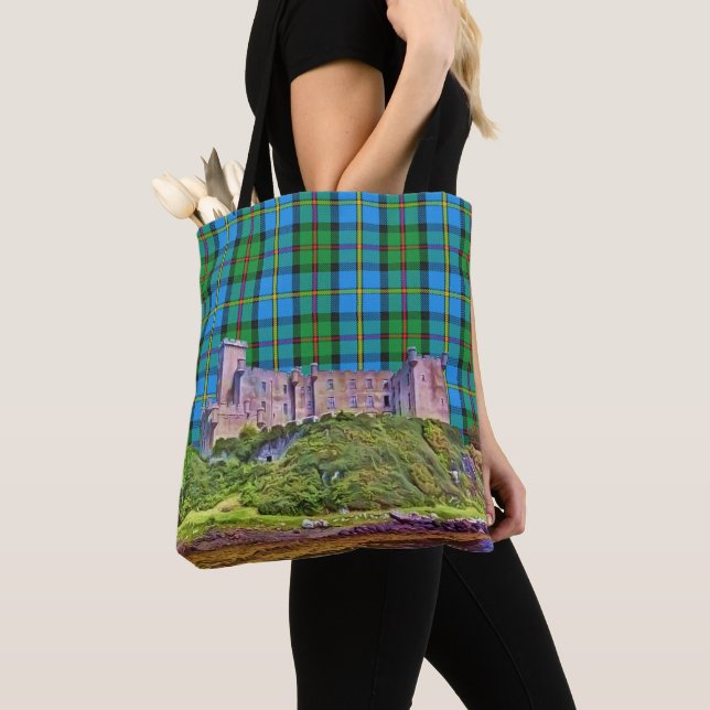 Tote Bag Tartan bleu et vert de château de MacLeod Dunvegan (De près)