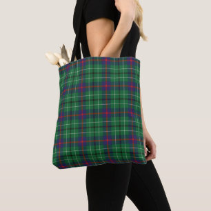 Tote Bag Tartan Clan Duncan Plaid vert violet rouge chèque