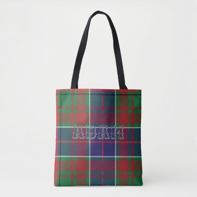Tote Bag Tartan d'Adam de clan (Devant)
