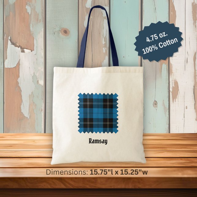 Tote Bag Tartan de chasse bleu du clan Ramsay (Créateur téléchargé)