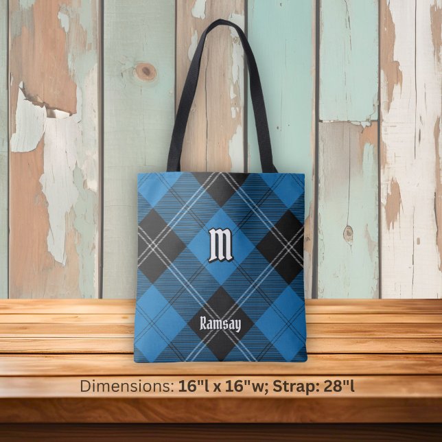 Tote Bag Tartan de chasse bleu du clan Ramsay (Créateur téléchargé)