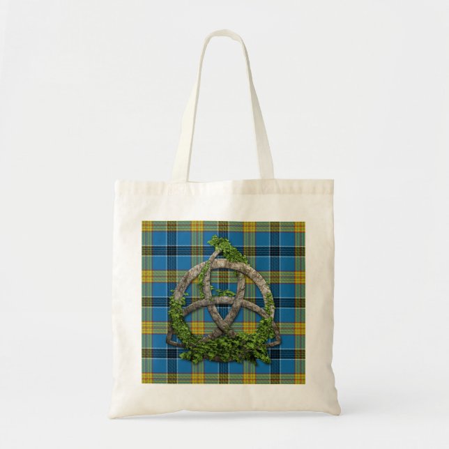 Tote Bag Tartan Laing Et Knot De Trinité Celtique (Devant)