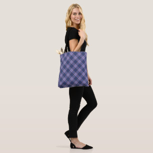 Tote Bag Tartan mauve 1 diagonale