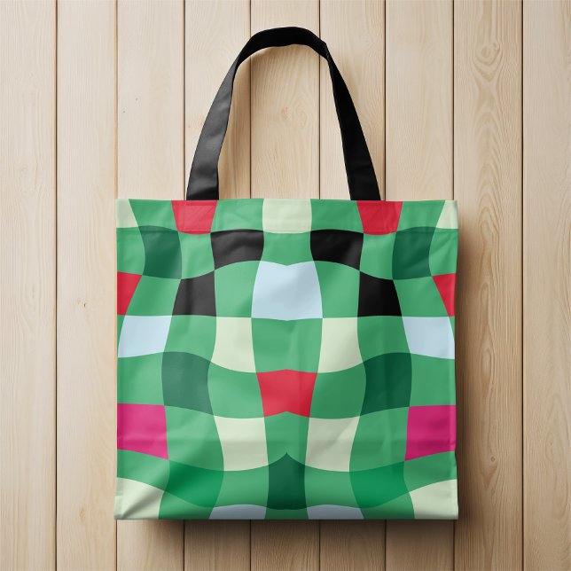 Tote Bag Tartan moderne coloré Plaid Noël (Créateur téléchargé)