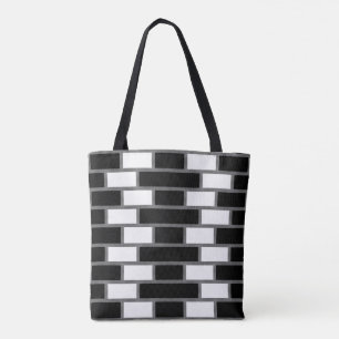 Tote Bag Tartan noir et blanc Sillitoe À damiers Motif