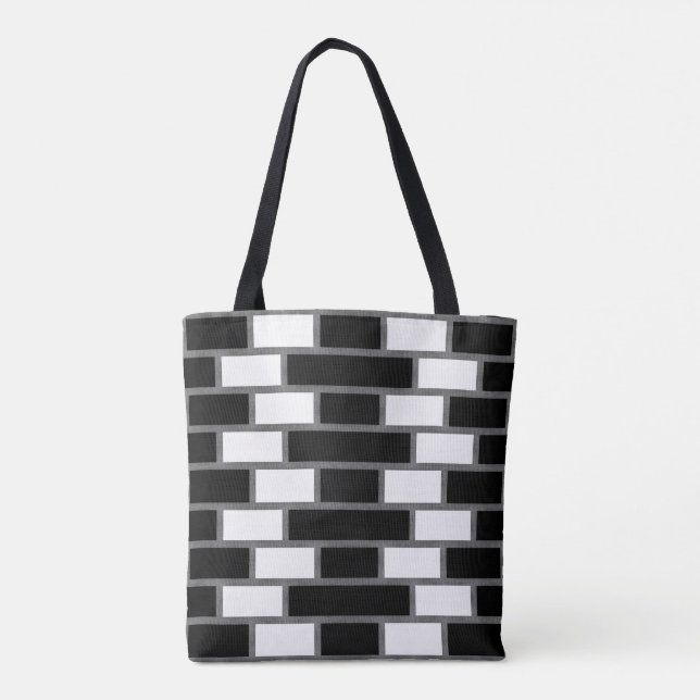 Tote Bag Tartan noir et blanc Sillitoe À damiers Motif (Dos)