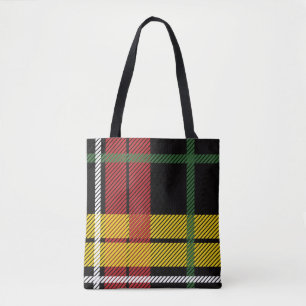 Tote Bag Tartan noir rouge jaune blanc