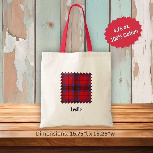Tote Bag Tartan rouge Clan Leslie (Créateur téléchargé)