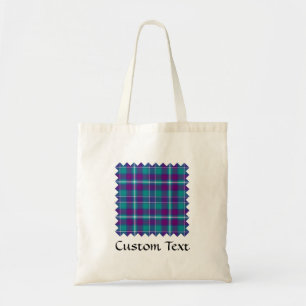 Tote Bag Tartan vert, mauve et bleu