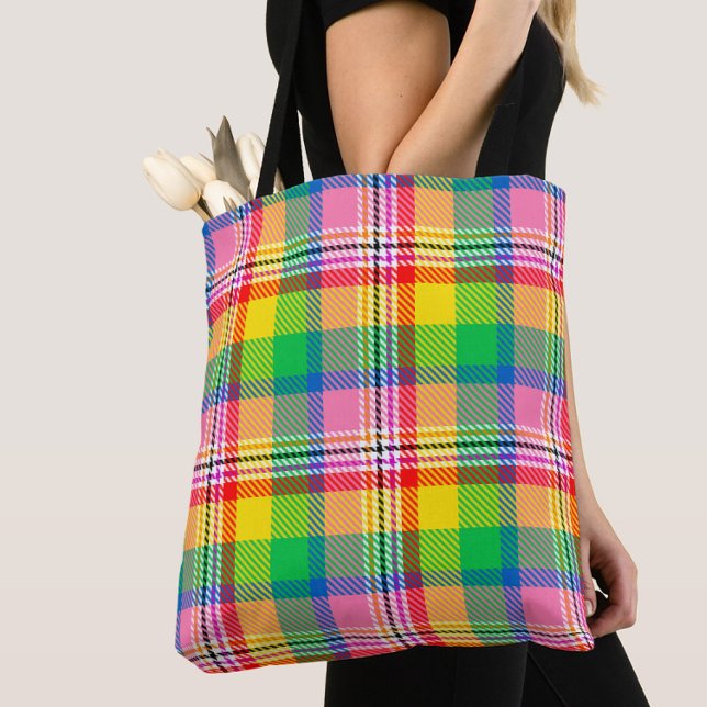 Tote Bag Tartan vert rose (Créateur téléchargé)