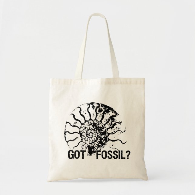 Tote Bag T'AS UN FOSSILE ? Ammonite (Devant)