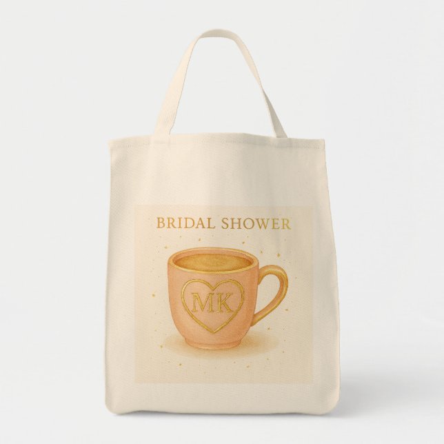Tote Bag Tasse à café rose poudré (Devant)
