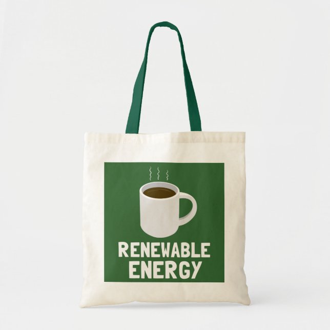 Tote Bag Tasse de café d'énergie renouvelable (Devant)