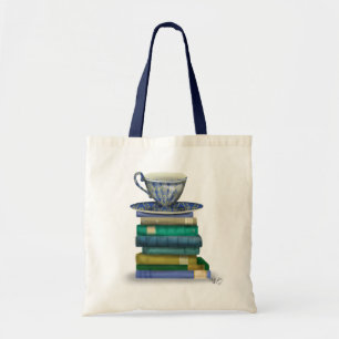Tote Bag Tasse de thé et livres