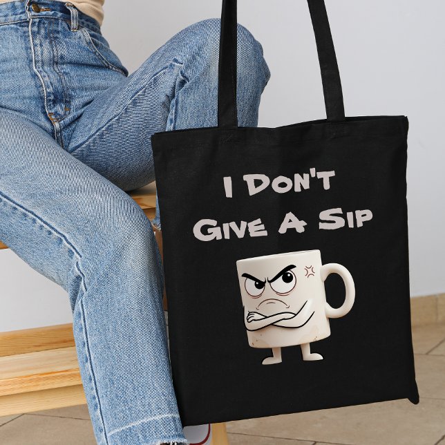 Tote Bag Tasse Grincheuse “Je M'en Fiche” (Créateur téléchargé)