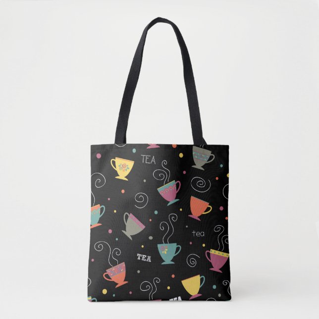 Tote Bag Tasses à thé volantes Design hivernal (Devant)