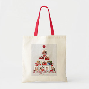 Tote Bag Tasty Candy Cane Christmas Tree Photo Collage