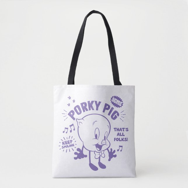 Tote Bag Tasty Retro Porky Pig (Devant)