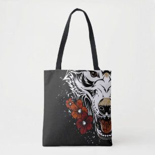 Tote Bag Tatoo Fleur Loup Vintage