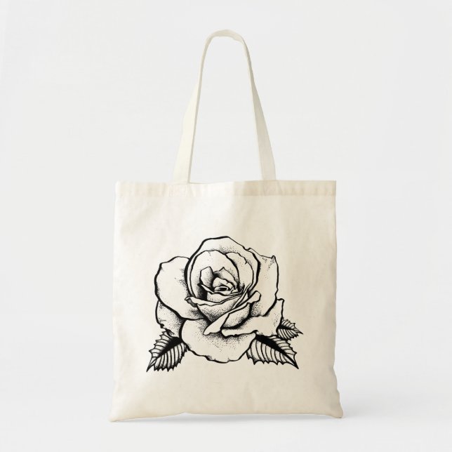Tote Bag tatouage rose (Devant)