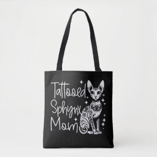 Tote Bag Tatouage Sphynx Maman Cadeau Chat