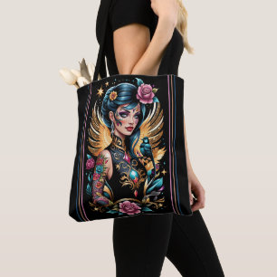 Tote Bag Tatouages Et Roses 2
