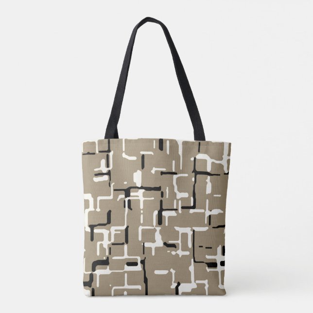 Tote Bag Taupe Beige Blanc Noir (Dos)