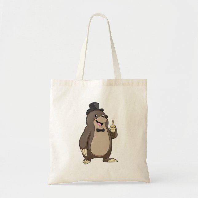 Tote Bag Taupe en marié avec cravate (Devant)
