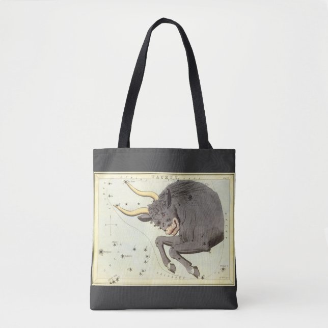 Tote Bag Taureau, Constellation Vintage Urania's Mirror (Devant)