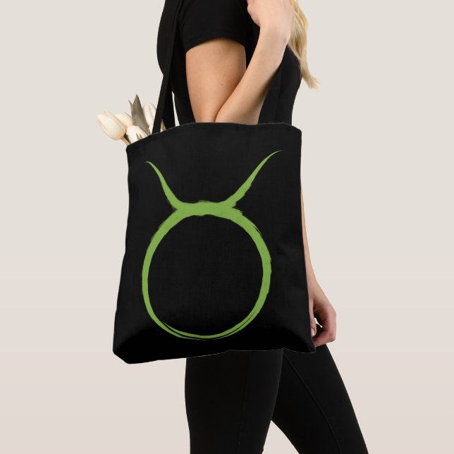 Tote Bag TAURUS Taureau Vert Astrologie Zodiaque Avril Mai  (De près)