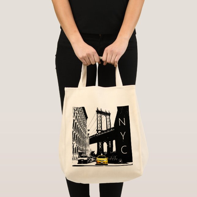 Tote Bag Taxi jaune de Brooklyn Nyc New York (Devant (produit))