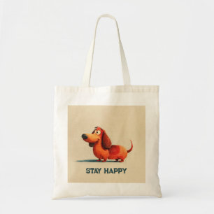 Tote Bag Tay Happy Dog – Citation Positive Mignonne Art