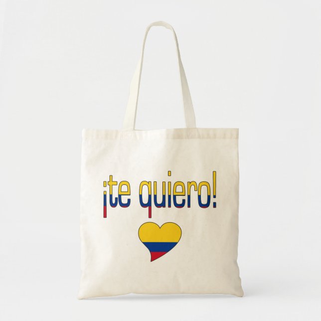 Tote Bag ¡ Te Quiero ! Couleurs de drapeau de la Colombie (Devant)