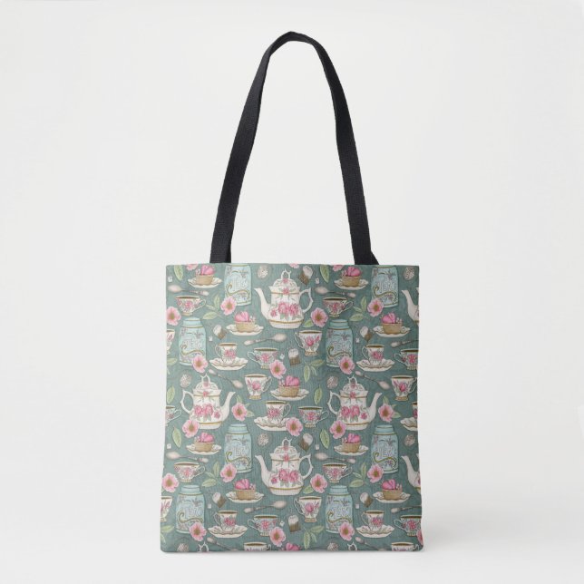 Tote Bag Tea Party vintage (Devant)