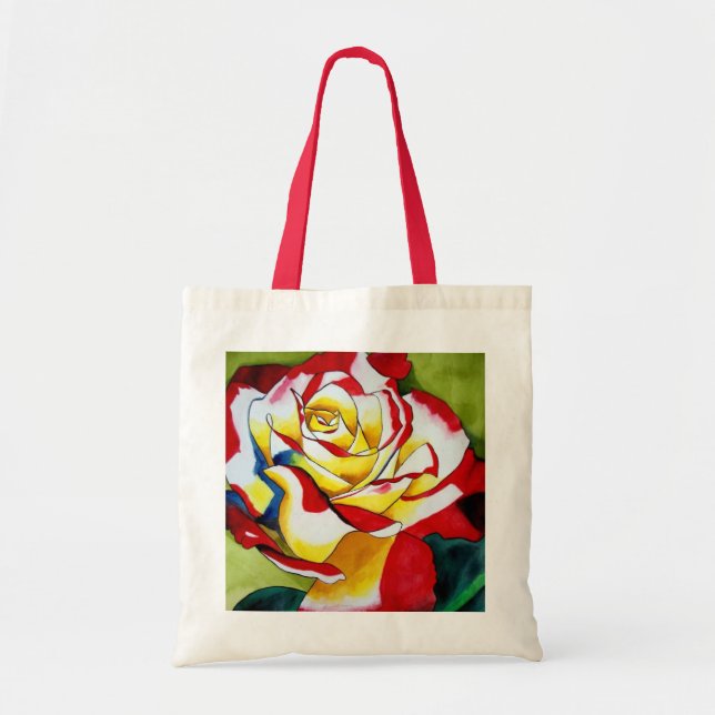 Tote Bag Tea Rose de l'aquarelle originale (Devant)