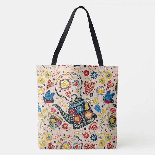 Tote Bag Tea Time Over Print Fourre-tout - Voir retour (Devant)
