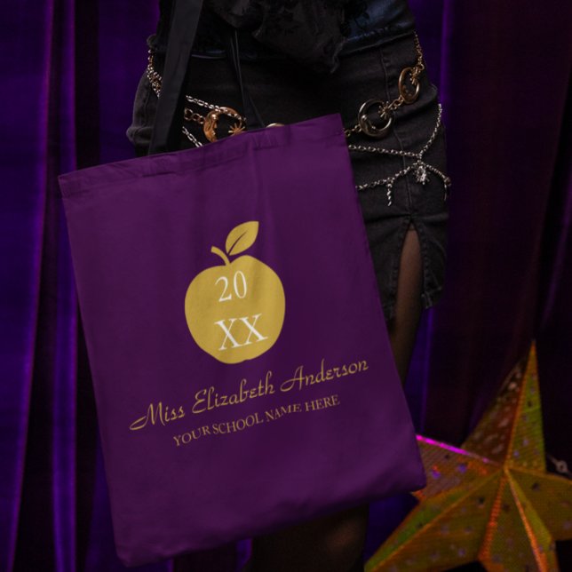 Tote Bag Teacher Apple Graduation (Créateur téléchargé)