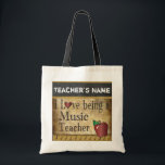 Tote Bag Teacher de la musique | Style<br><div class="desc">Music Teacher Tote Bag⭐ This Product is 100% Customizable. *****Click on CUSTOMIZE BUTTON to add, delete, move, resize, changed around, rotate, etc.any of the graphics or text or use the fill in boxes 99% de ma designs in my store are done in layers. This makes it easy for you to...</div>
