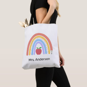 Tote Bag Teacher Pastel Couleur Arc-en-ciel