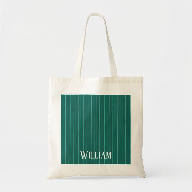 Tote Bag Teal pinstripes (Devant)