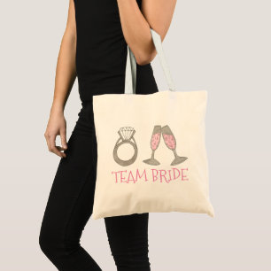 Tote Bag TEAM BRIDE Champagne Rose Mariage fête de la marié