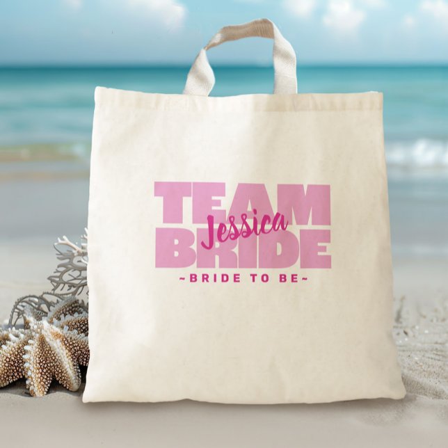 Tote Bag Team Bride To Be Name Bachelorette Rose Retro Cute (Créateur téléchargé)