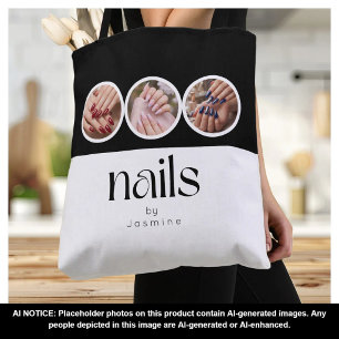 Tote Bag Technicien de l'onglerie Noir et Blanc 3 Photo Pro