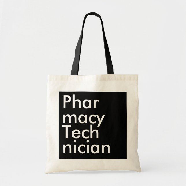 Tote Bag Technicien en pharmacie Carré noir (Devant)